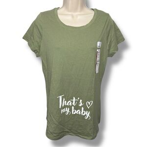 Time and Tru Women’s Maternity Graphic Tee Fresh Fern
